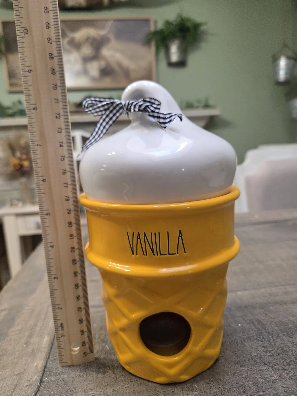 Rae Dunn Decorative VANILLA ICE CREAM CONE Birdhouse